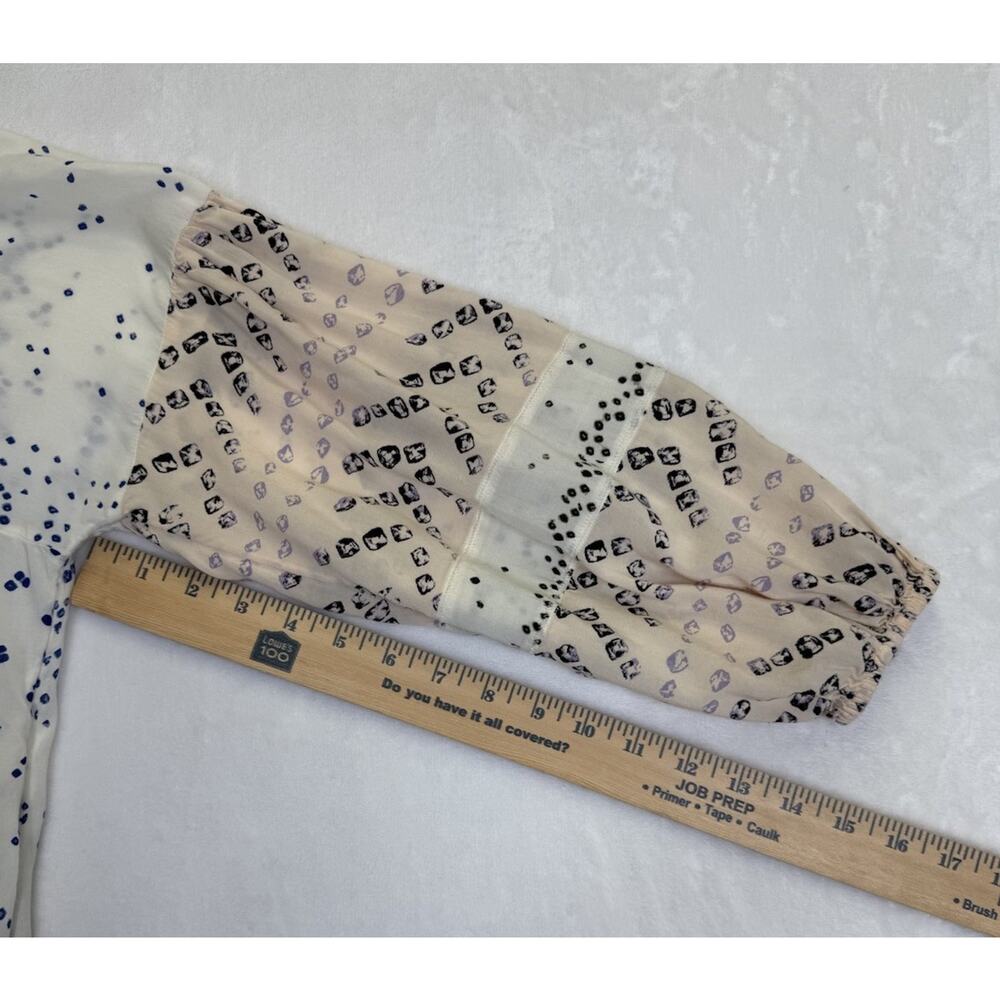 Free People Shibori Tunic Dress Women’s Sz S Long Sleeve Button Front Raw Hem - Picture 12 of 12